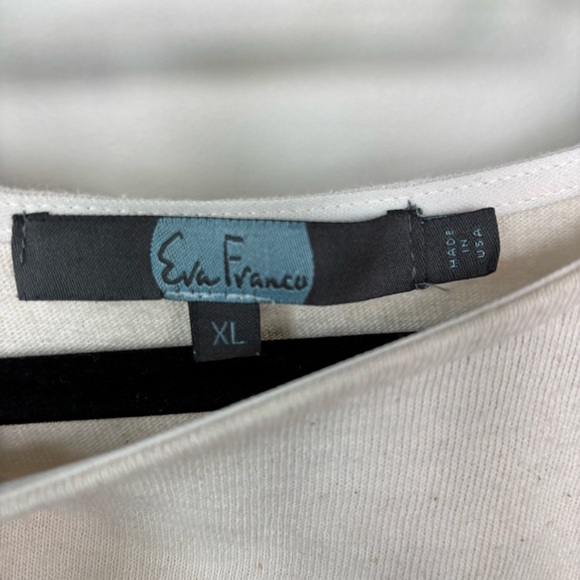 Eva Franco Cream Short Sleeve Top Size XL - Picture 2 of 4